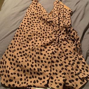 Cheetah print mini romper BNWT
